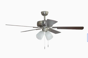 lot 24421 image: Harbor Breeze Grace Bay 52-in Brushed Nickel Led Indoor Ceiling Fan (5-blade)