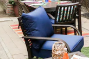 lot 30296 image: Sunbrella Canvas Navy Deep Seat Cushion
