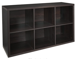 lot 35325 image: Closetmaid Black Walnut 6 Unit Cube Organizer
