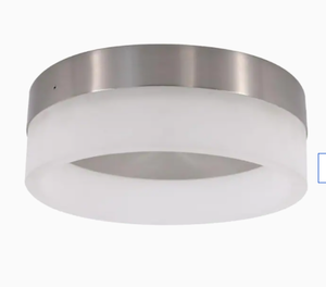 lot 35329 image: Allen  Roth Lynnpark 7 In Brushed Nickel Modern Led Flush Mount Light