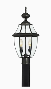 lot 35357 image: Portfolio Brayden 60-watt 21.8-in Matte Black Traditional Post Light, Missing Top