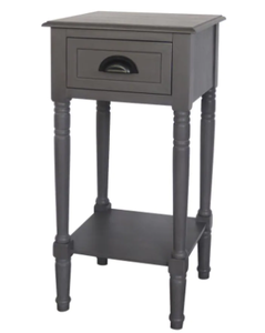 lot 41224 image: (Missing Bottom Shelf)Eryn Accent End Table - Konocosta Hardwood Traditional Stand - Gray Wash Fr6318
