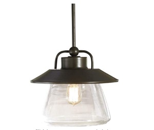 lot 41256 image: allen  roth Bristow Pendant Specialty Bronze Finish Clear Glass Shade