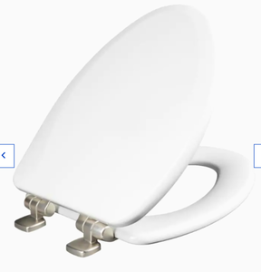 lot 42062 image: Church White Elongated Toilet Seat 854814 1780nisl Enameled Wood Slow Close