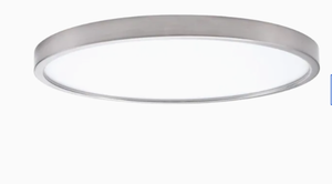 lot 42079 image: Project Source Flushmount Ceiling Fixture LED Brushed Nicole Finish White Plastic Lens 15x15x1