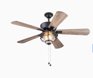 lot 48004 image: Harbor Breeze Merrimack Ii 52-in Matte Bronze Led Indooroutdoor Ceiling Fan