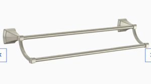lot 48017 image: Delta Flynn 24-in Double Brushed Nickel Wall Mount Double Towel Bar