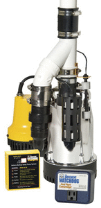 lot 4898 image: Glentronics, Inc. DFK-961 13 Horsepower Basement Watchdog Submersible Combination Sump Pump System