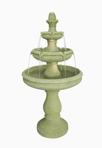 lot 4895 image: Garden Treasures- Lighted 3 - Tier Outdoor Fountain 22.4in x 22.4 in x 45.7in