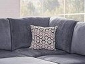 lot 20238 image: Simona Grey Velvet Fabric corner section only