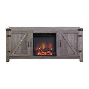 lot 20268 image: HumbleNest Farmers Market 58 in. Weathered Barn Fireplace TV Stand only