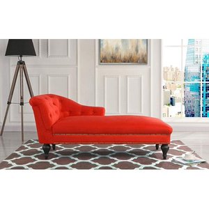 lot 20275 image: Elegant Victorian Inspired Chaise in Microfiber Velvet- Retail$326.99