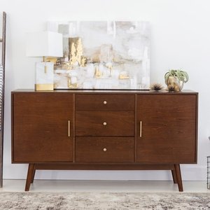 lot 20278 image: Carson Carrington Saltor 60-inch Mid-century Buffet Sideboard- Retail$411.99