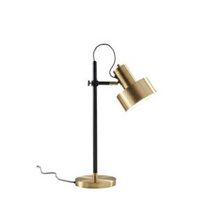 lot 20311 image: Adesso Matte Black and Antique Brass Clayton Desk Lamp- Retail$100.00