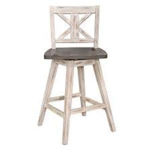 lot 20246 image: Roux Swivel Counter Height Chair (Set of 2)- Retail$185.49 grey and white