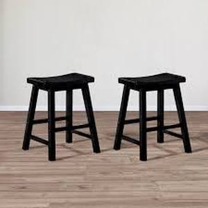 lot 20253 image: Shankmen Stool (Set of 2)- Retail$87.99 black short
