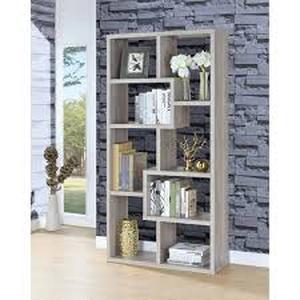 lot 20259 image: Carbon Loft Novatt Wood 8-shelf Bookcase- Retail$188.49 grey