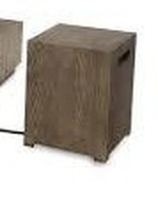 lot 20280 image: Wellington Outdoor 40-inch Square Firepit cover wood pattern brown