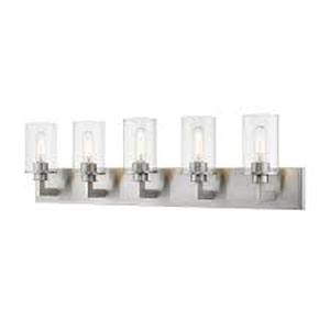 lot 20289 image: Savannah 5 Light Vanity- Retail$250.00 brown