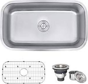 lot 20293 image: rubato 32 inch undermount 16 gauge stainless steel sink