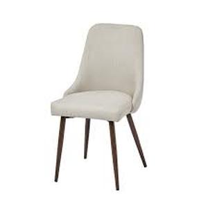 lot 20299 image: Oslo Mid Century Upholstery Dining Chair In Beige Set of 2- Retail$218.49