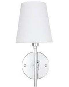 lot 20326 image: carlton 1 light white shade wall sconce