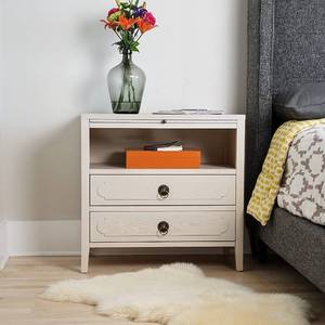 lot 20303 image: Posh Pollen Grant Side Table with Pull Out Apron - White