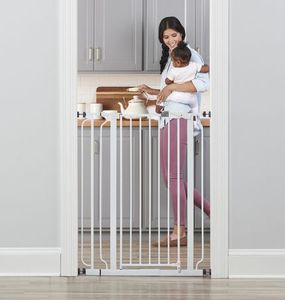 lot 383 image: Regalo Extra Tall Easy Step Metal Walk Through Baby Gate - White