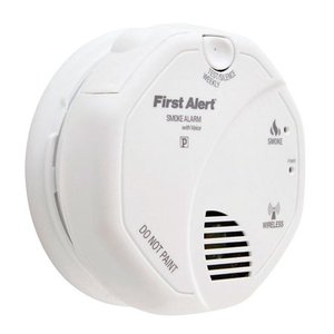 lot 410 image: First Alert Interconnected Photoelectric Smoke Alarm With Voice, 120 Volts