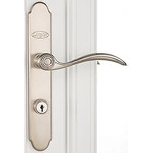 lot 447 image: Larson QuickFit Door Handleset, Metal, Brushed Nickel
