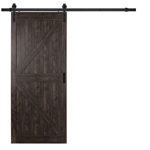 lot 457 image: Reliabilt Iron Age Prefinished MDF Barn Door with Hardware Kit (Common 36-in X 84-in Actual 36-in x 84-in)