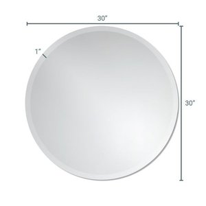 lot 473 image: The Better Bevel Frameless Round Wall Mirror by - Silver