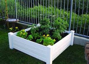 lot 443 image: Vinyl Raised Garden Bed Kit (18 Rails and 4 post)