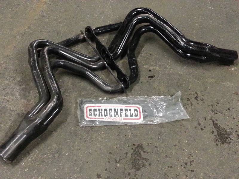lot 1227 image: New set of Schoenfield SB Chevy V8 oval track racing headers with bolts and gaskets