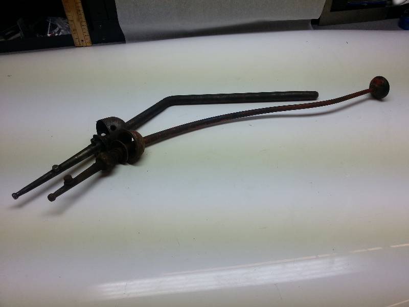 lot 1235 image: Pair of late 30s floor shift transmission shifter handles 39 Ford and maybe a Cad Lasalle