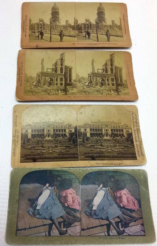 lot 1243 image: 16 different ANTIQUE STEREOSCOPE  STEREOGRAPH different story view cards with a story