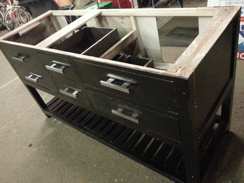 lot 1252 image: Its NEW but has some nicks and a few issues Dresser without the top or mirror