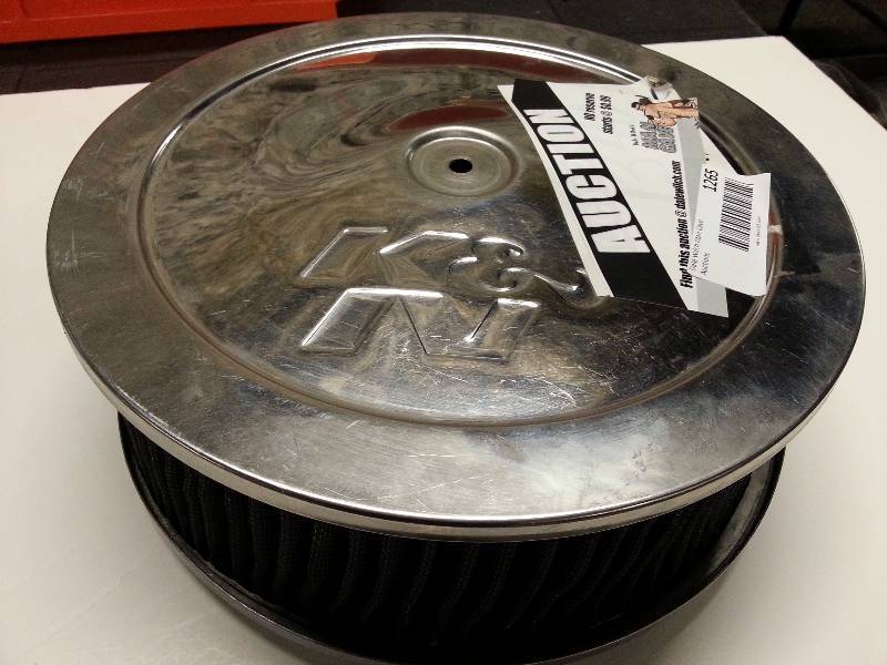 lot 1265 image: 11 chrome top high performance air cleaner with the base opening for a Holley Dominator carburetor