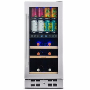 lot 68996 image: NewAir - Premium 9-Bottle Dual Zone Wine Cooler - Stainless steel