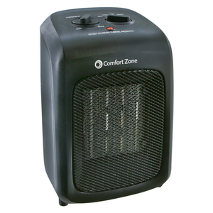 lot 69001 image: Comfort Zone Ceramic Heater, Black, CZ446WM