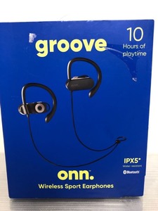 lot 69011 image: Onn Groove Wireless Sport Earphones 10 Hours Of Playtime Ipx5 Bluetooth