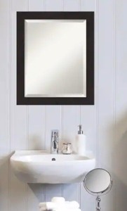 lot 90001 image: Copper Grove Baroeul Bathroom Vanity Wall Mirror with Espresso Frame