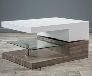 lot 90002 image: Christopher Knight Home - Rectangular Mod Coffee Table with Glass