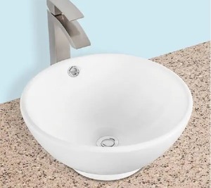lot 90006 image: Ajello V416, 16 inch Round Above the Counter Ceramic Bathroom Vanity Vessle Sink, Modern Style Counter Top Vanity Art Basin Bowl