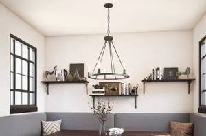 lot 90007 image: The Gray Barn Lake View 5-light Black Modern Rustic Black Chandelier - 23.5x23.5