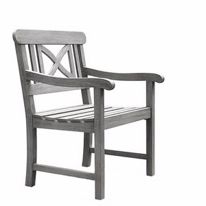 lot 95006 image: Vifah Renaissance Outdoor Hand-scraped Arm Chair - Gray