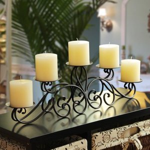 lot 95008 image: Adeco Trading Iron Candelabra Candle Holder (Set of 2)