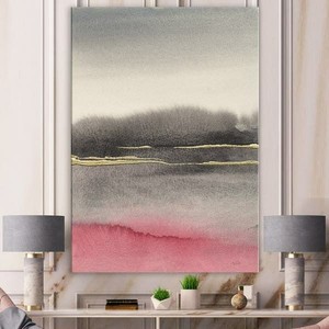 lot 95017 image: Designart Pink Shabby Storm Shabby Chic Premium Canvas Wall Art