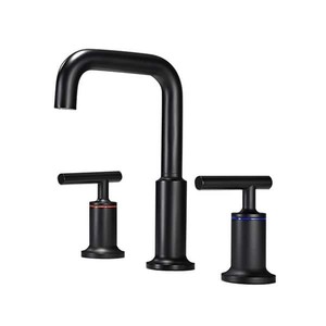 lot 95022 image: Matte Black Widespread Bathroom Sink Faucet