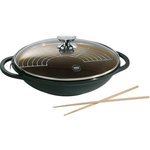 lot 95024 image: Berndes Vario Click Induction Plus Wok 13.55.25 Qt. with Lid